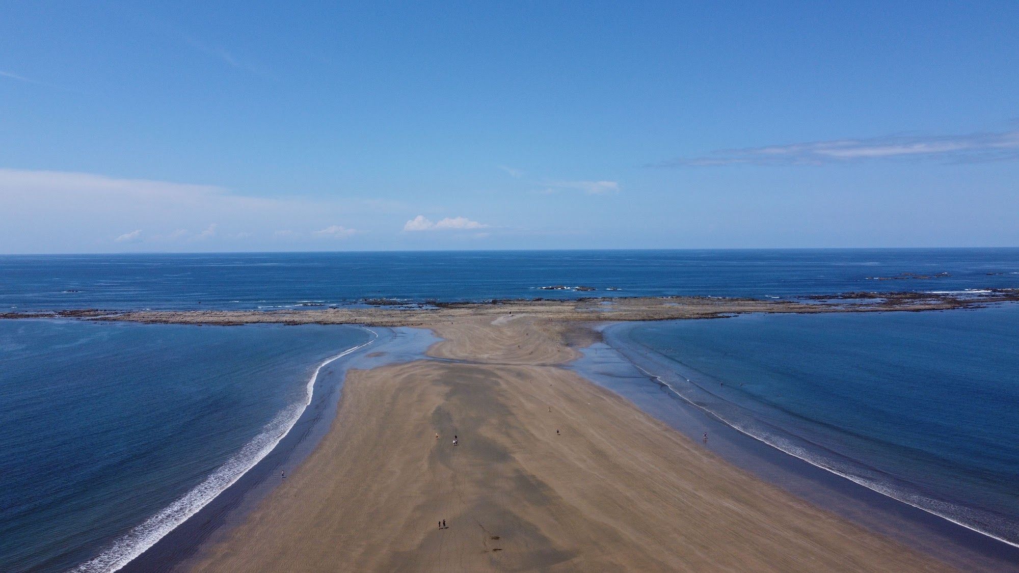 Aerial view of the Whale Tail sandbar at Uvita, Costa Rica
